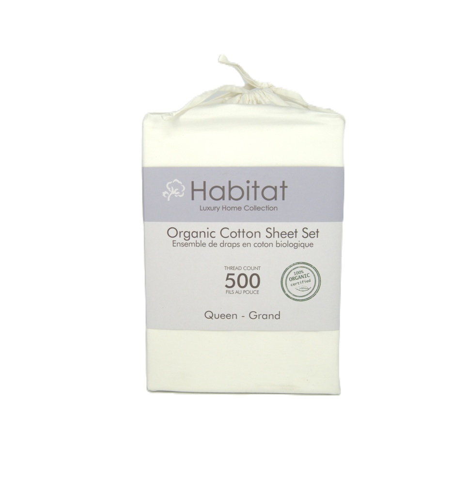 Sheet Set-500TC-ORG/CT/SD-Queen-White-NA-HABITAT LHC