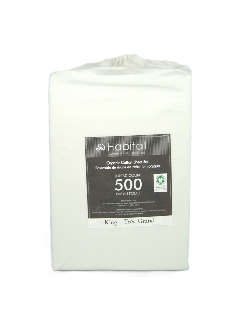 Sheet Set-500TC-ORG/CT/SD-King-White-NA-HABITAT LHC