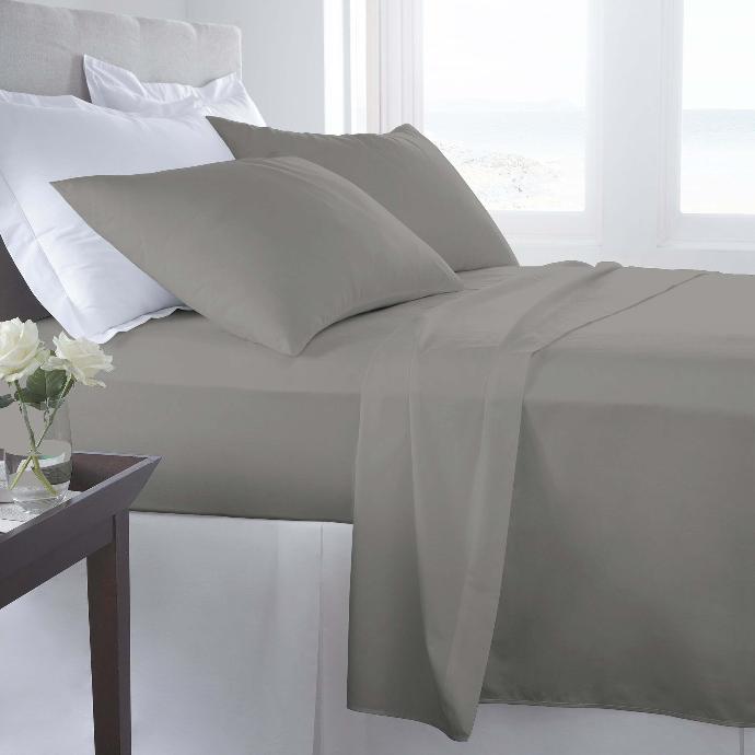 Sheet Set-600TC-ORG/CT/SD-Queen-Grey-Hemstitch-ORGANIC CERT