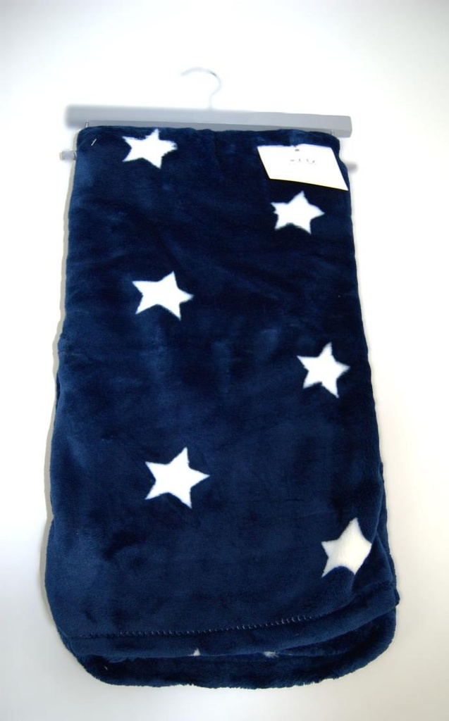 Blanket / Baby-450GSM-POLY/PR-STROLLER-White/Navy-Stars-FROLICS