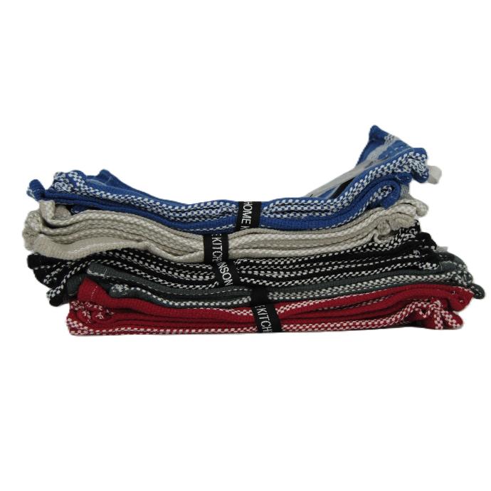 All / Dish Cloth/5PC-30GSM-CT/STR-12"X12"-Basket Weave/Assorted-JOHNSON HOME