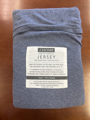 [628451330585] All / Sheet Set-160GSM-CT/MLG/JR/SD-KING-NA/Blue Melange-J. HOME
