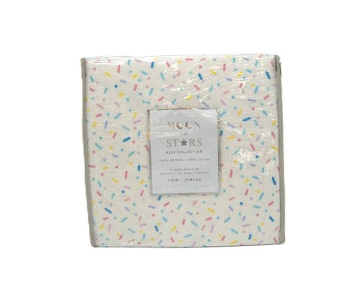 [628451341307] All / Sheet Set-160GSM-FL/PR-TWIN-SPRINKLES/NA-MOON & STARS