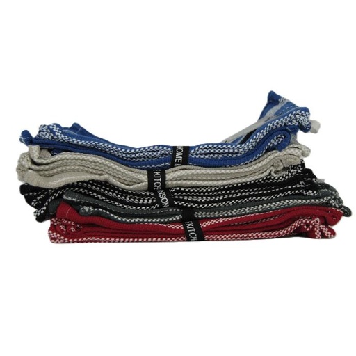 [628451069232] All / Dish Cloth/5PC-30GSM-CT/STR-12"X12"-Basket Weave/Assorted-JOHNSON HOME